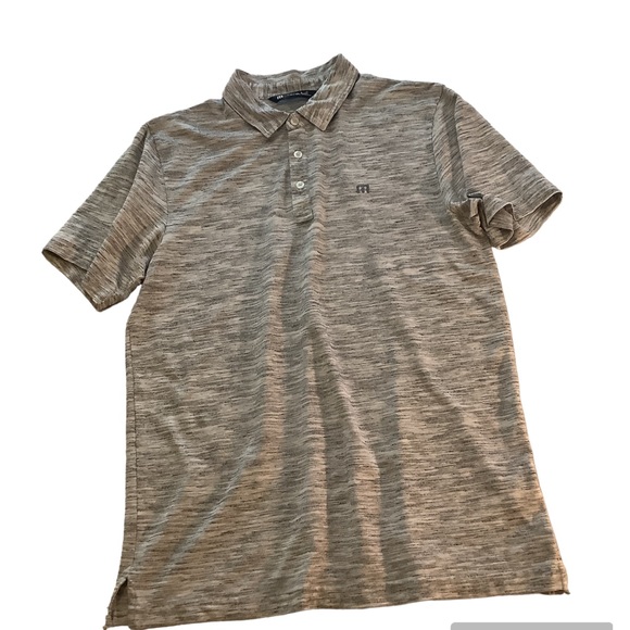 Travis Mathew Flying Tortilla Short Sleeve Medium Golf Polo Heather Gray White - Picture 14 of 16